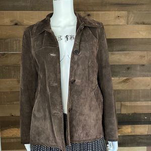 Coach Suede Leather Brown Jacket